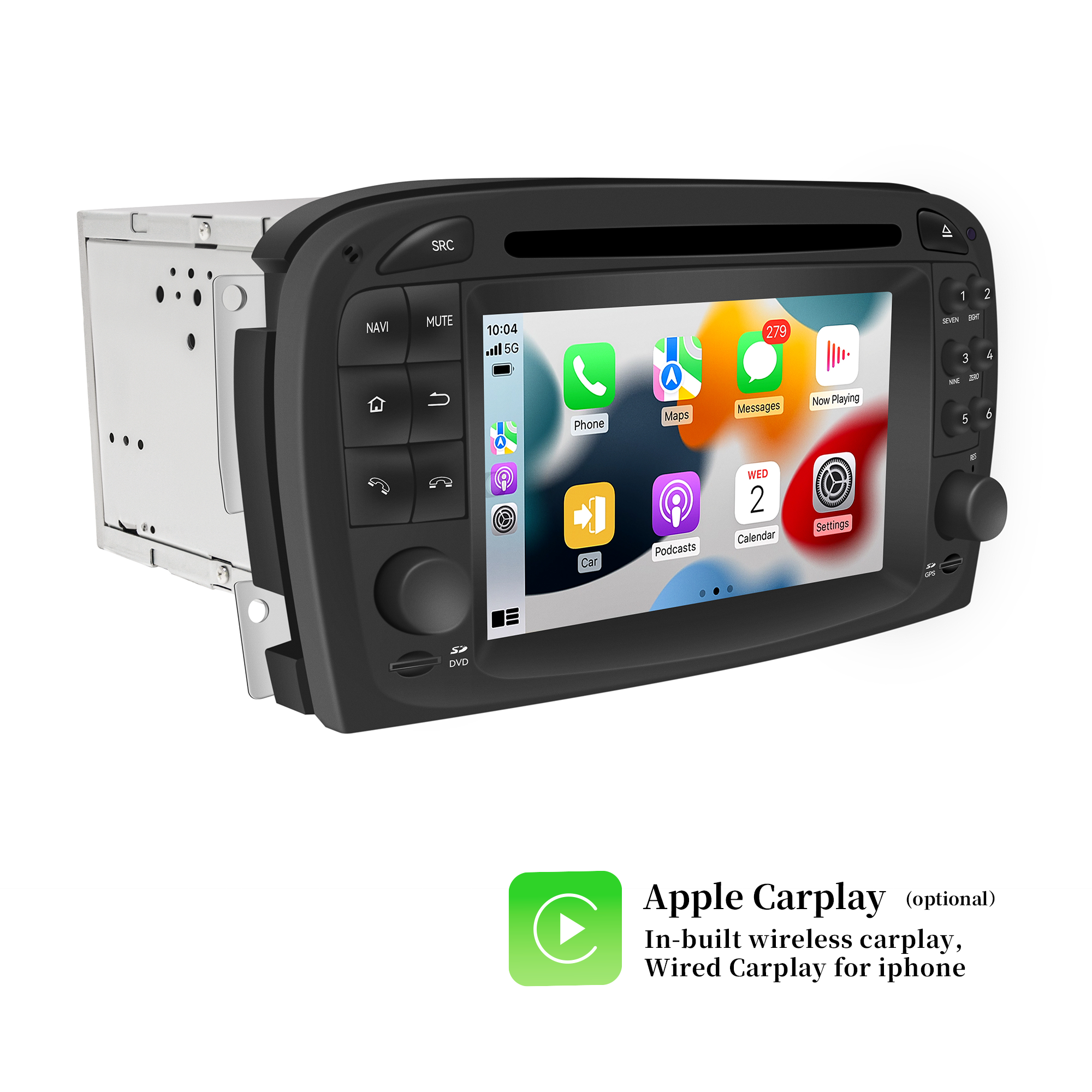 Hualingan for Mercedes Vaneo W414 Viano Vito W639 Radio Stereo Head Unit Autoradio Multimedia Upgrade 6.2"Touch Screen DVD Apple CarPlay Android Auto Replacement Aftermarket GPS Navigation Bluetooth