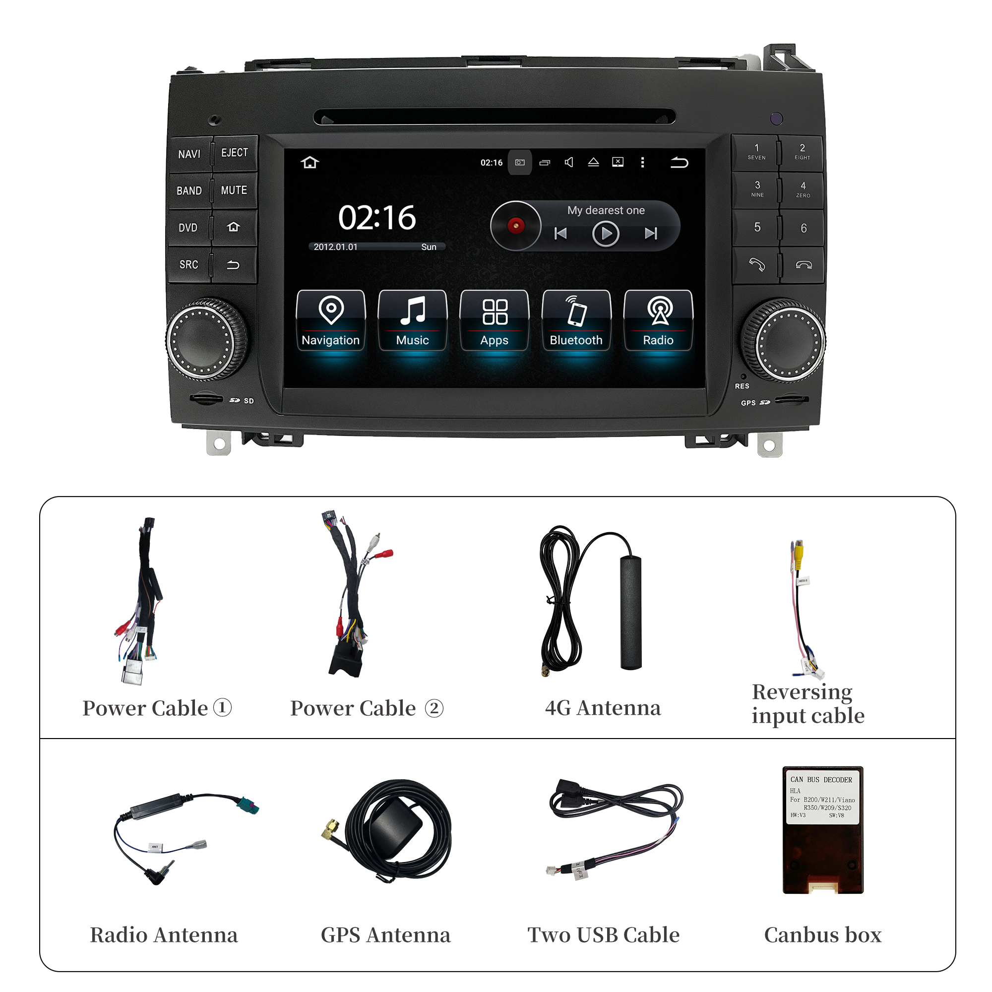 Hualingan HLA-8822 Mercedes W169 C169 A-Class Radio accessroise Hualingan HLA-8822 Mercedes W169 C169 A-Class Radio accessroise