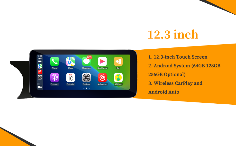 12.3 Android Screen  hualingan hla-1014 HLA-1214 Mercedes C Class NTG 4.5 4.7 W204 C204 S204  12.3 Android Screen  hualingan hla-1014 HLA-1214 Mercedes C Class NTG 4.5 4.7 W204 C204 S204
