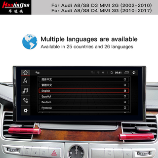 Audi A8 S8 MMI 3G 12.3"Blu-ray Touchscreen Android Car Stereo Carplay Bluetooth Obd2 Scanner 