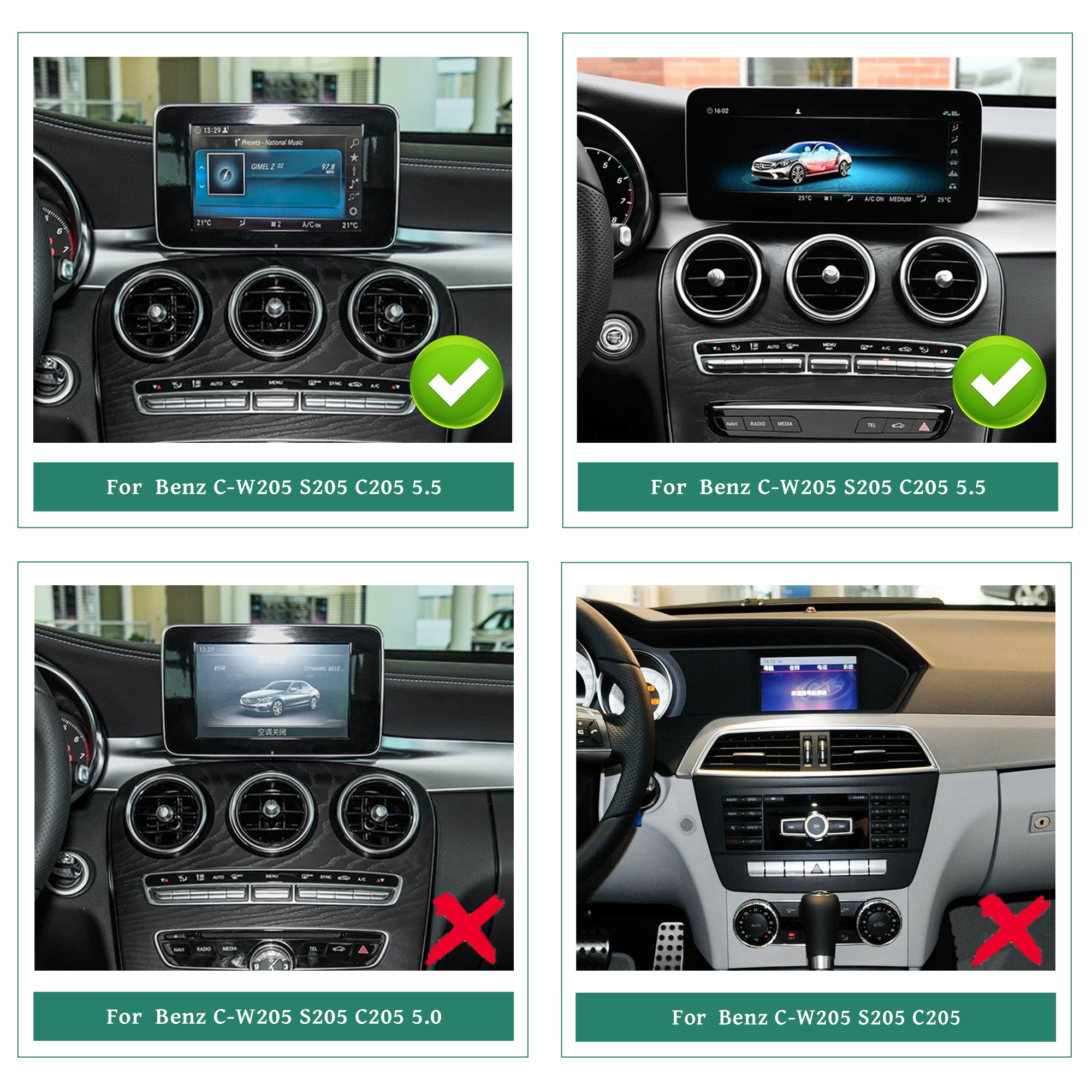 hualingan hla-1055 1255 for Mercedes-Benz C-Class NTG 5.5 W205 car hualingan hla-1055 1255 for Mercedes-Benz C-Class NTG 5.5 W205 car