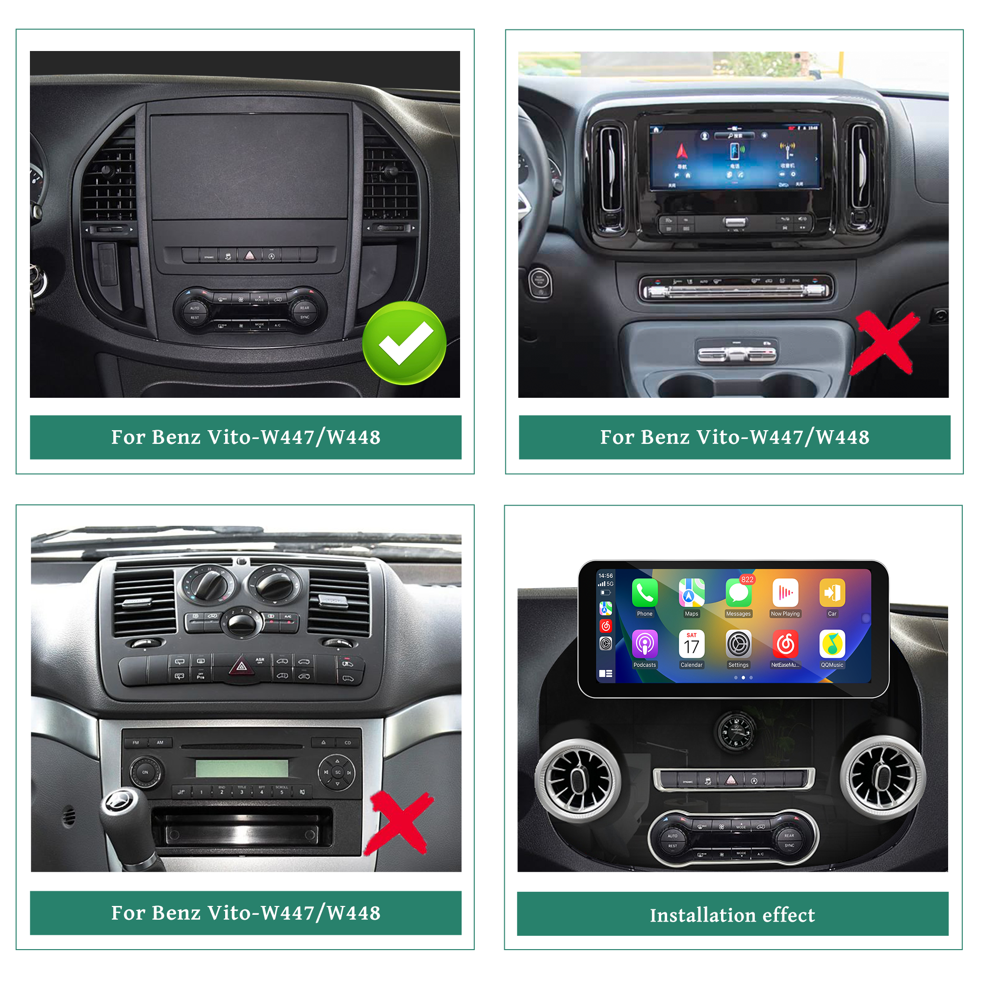 hualingan hla-0216 Mercedes V-Class Vito Metris W447 W448 Compatible car models hualingan hla-0216 Mercedes V-Class Vito Metris W447 W448 Compatible car models