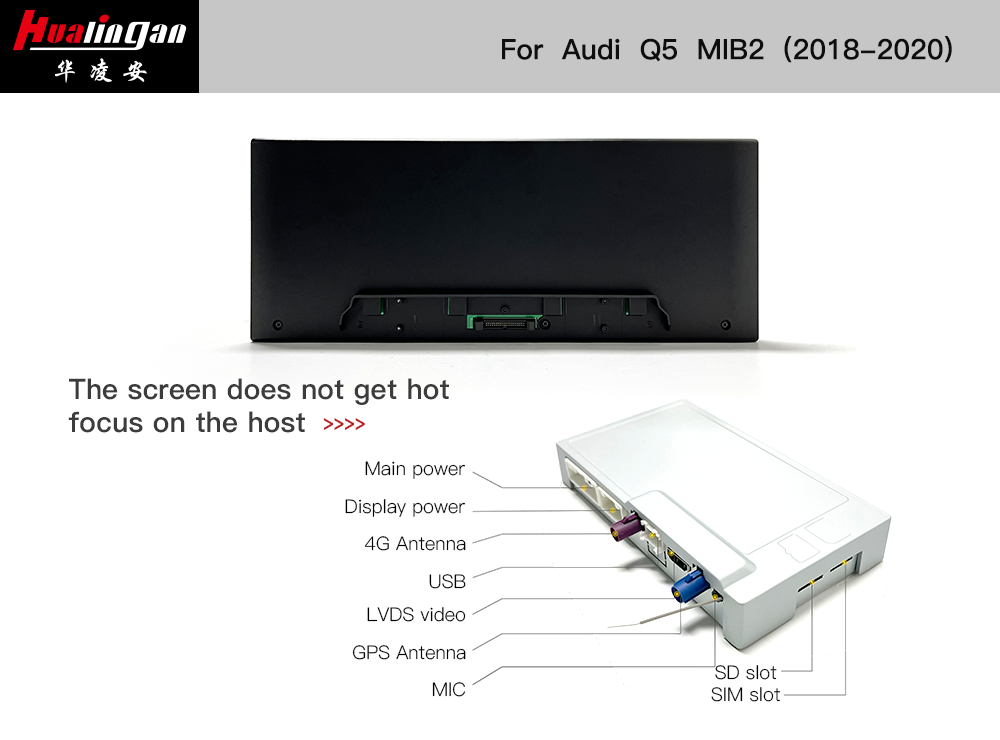 for Audi Q5 SQ5 80A MIB2 12.3”Blu-Ray Touchscreen Android USB GPS Navigation Wireless Carplay BT 4G Wifi Video Facebook Youtube