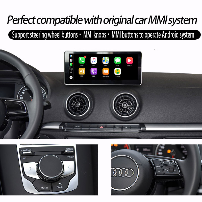 10.25"Audi A3 MMI 3G Car Multimedia Android Navigation Bluetooth Usb Tf Fm Aux Carplay