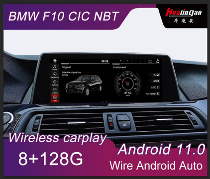 Hualingan 12.3 inch touch screen 8Core Android 11 car dvd for BMW 5 Series F10 F11 2010-2016 CIC NBT Car GPS Navigation Multimedia Radio with wireless carplay wire android auto