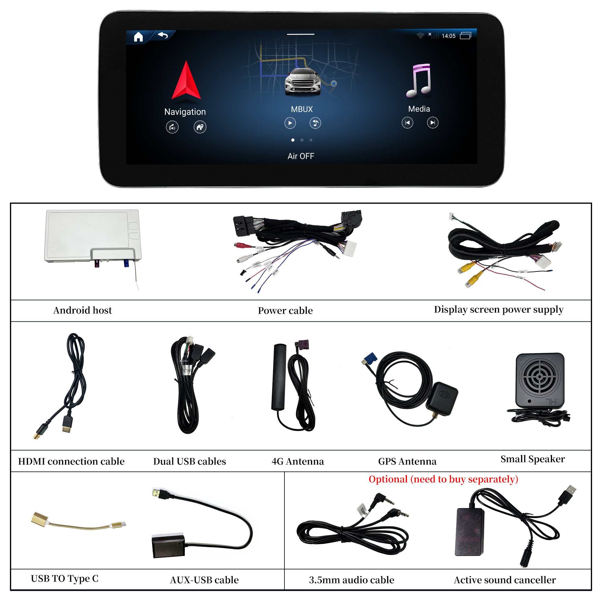 hualingan hla-1260-2 Mercedes Benz V MBUX ntg 6.0 accessorise hualingan hla-1260-2 Mercedes Benz V MBUX ntg 6.0 accessorise