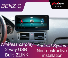Hualingan Mercedes Benz C-W204(2007-2010) 10.25"Android Car Entertainment Multimedia Built ZLINK 5G Wifi