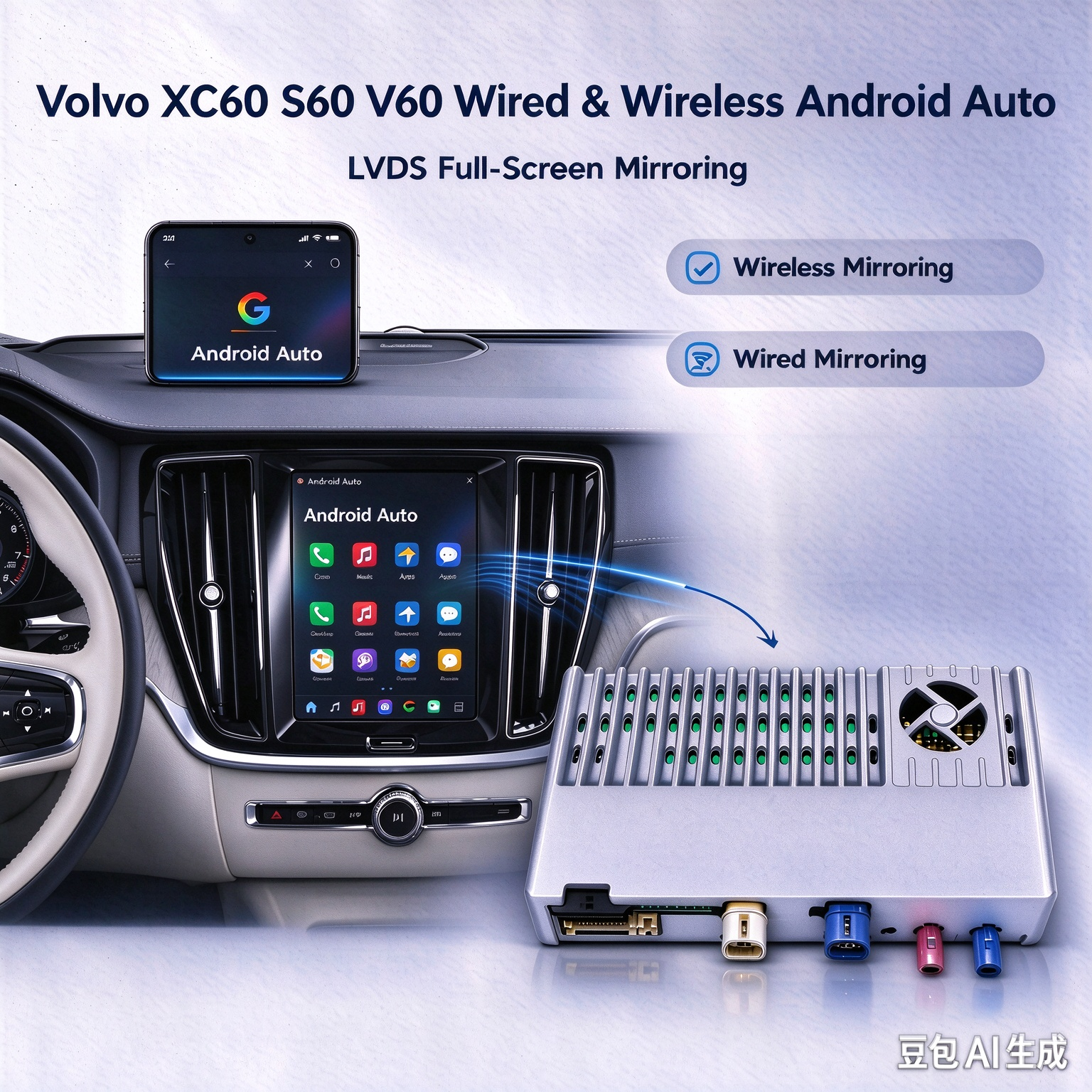 Hualingan Volvo XC60 S60 V60 Wireless Android Auto Adapter Hualingan Volvo XC60 S60 V60 Wireless Android Auto Adapter