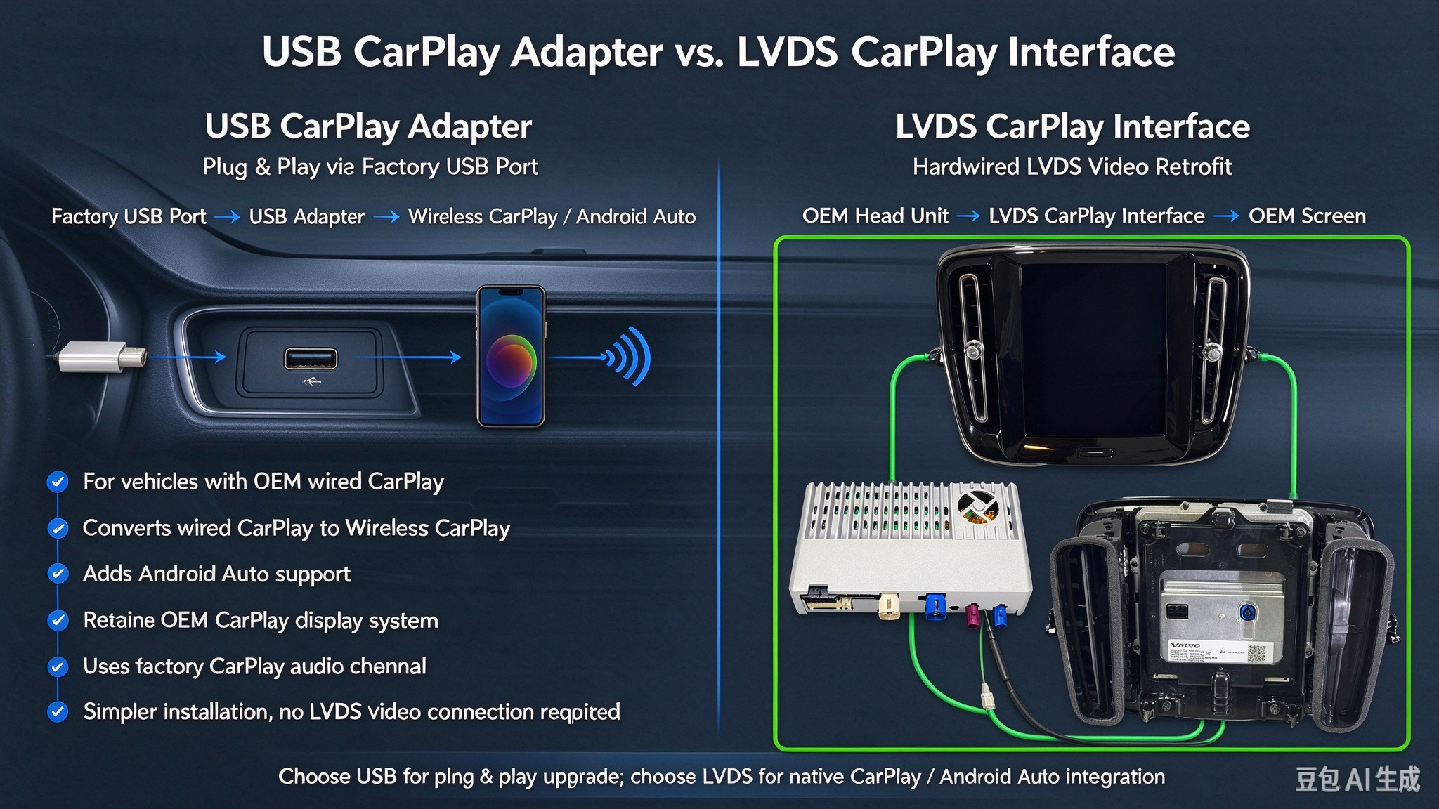 Volvo XC40 USB CarPlay vs. LVDS CarPlay Volvo XC40 USB CarPlay vs. LVDS CarPlay