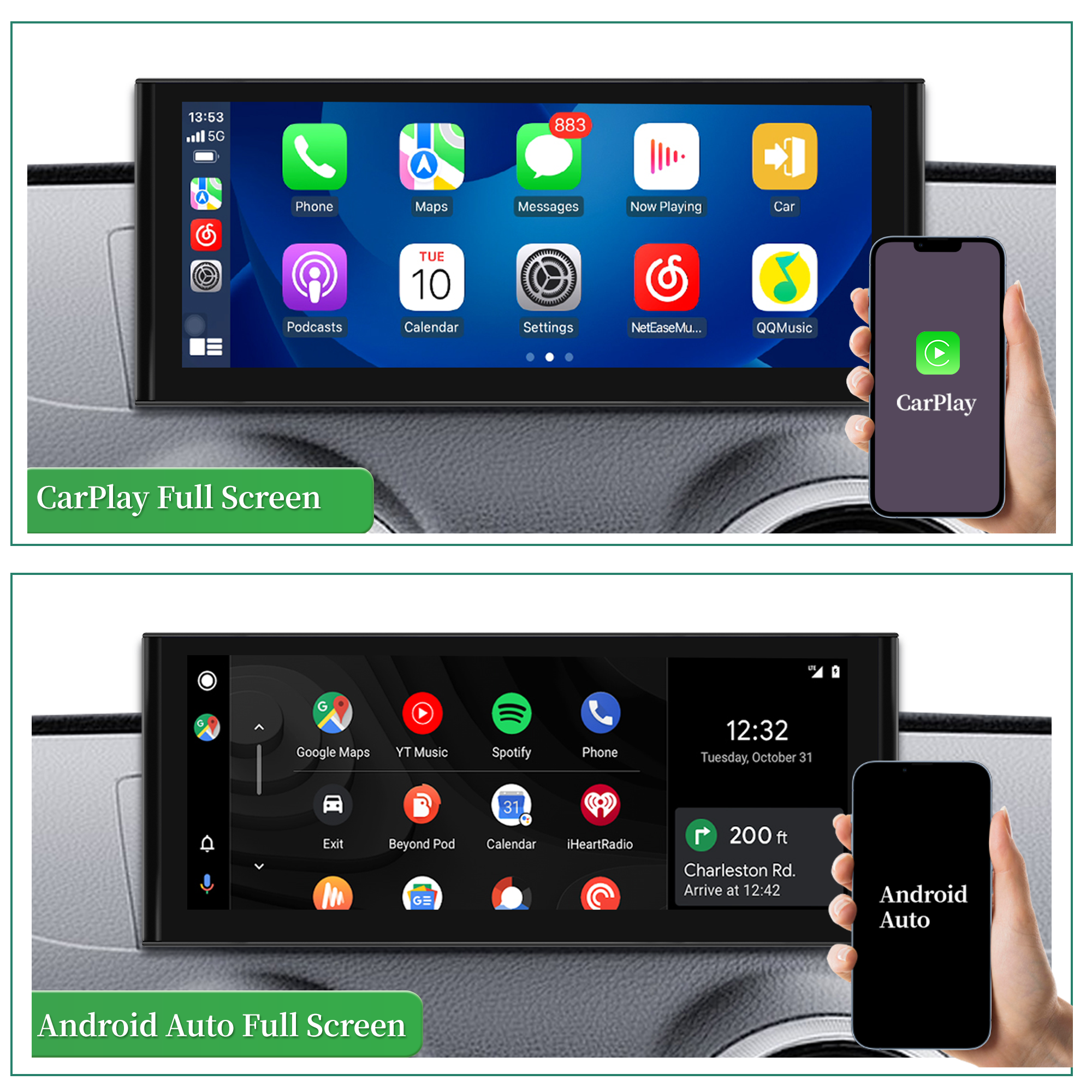 Hualingan HL-1066 HL-1266 A3 S3 RS3 8V Full-Screen Mirroring Hualingan HL-1066 HL-1266 A3 S3 RS3 8V Full-Screen Mirroring