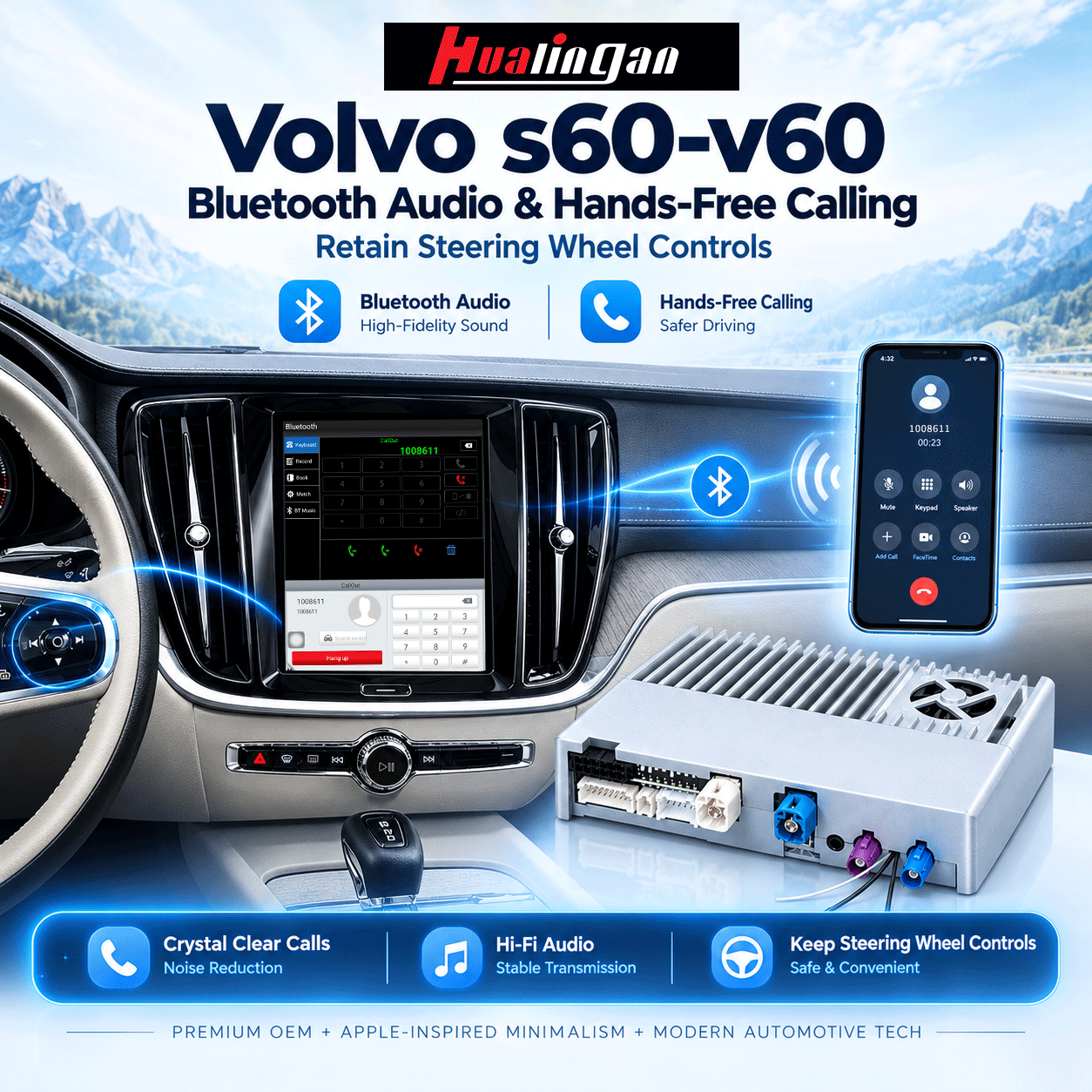 Hualingan HL-601 Volvo XC60 Bluetooth Hands-Free Calling Hualingan HL-601 Volvo XC60 Bluetooth Hands-Free Calling