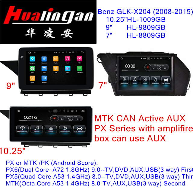  Hualingan For Mercedes Benz GLK 2013-2014 car gps player multimedia Android 9.0 Octa Core 4G internet 64G storage WIFI Carplay