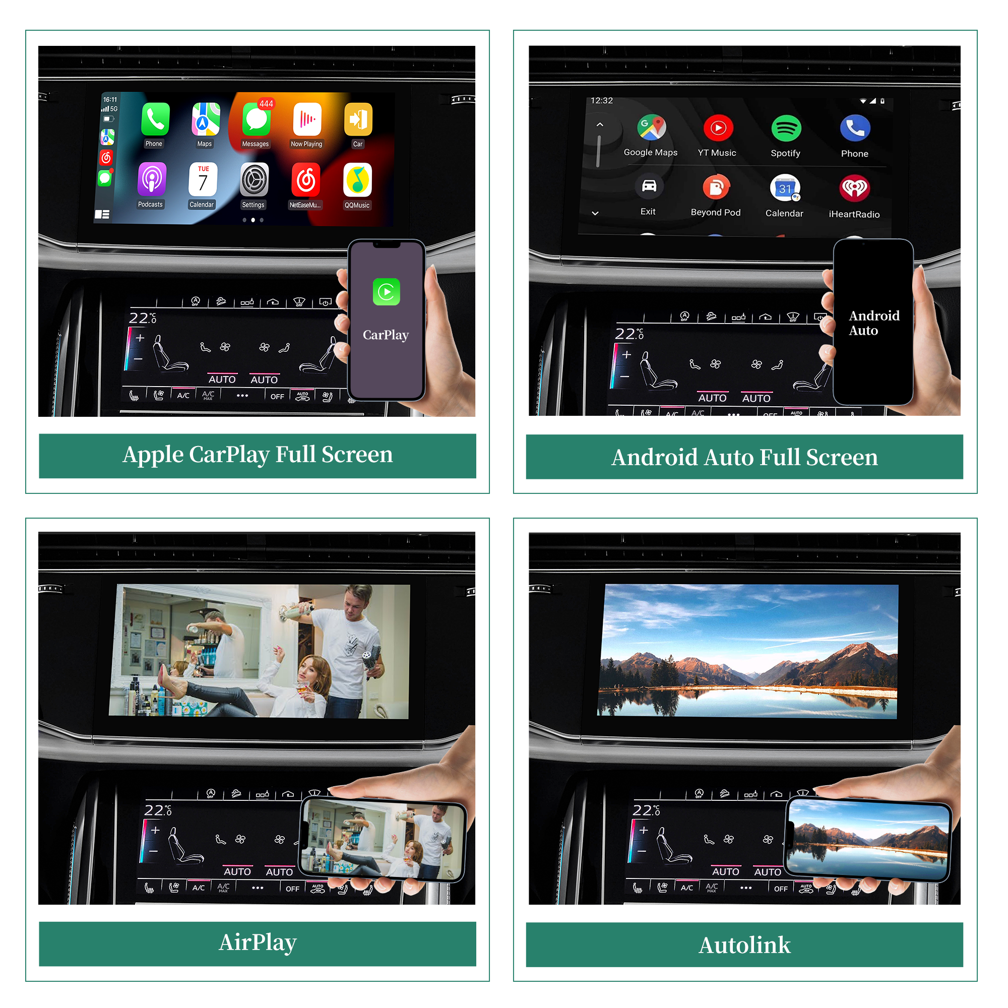 Best Wireless CarPlay Adapter for Audi Q7 SQ7 RSQ7 4M MIB2P MIB3 Android Auto IPhone Screen Mirror Full Screen,Android 13 Navigation Netflix Spotify Prime Video Reddit Twitch Waze Games 