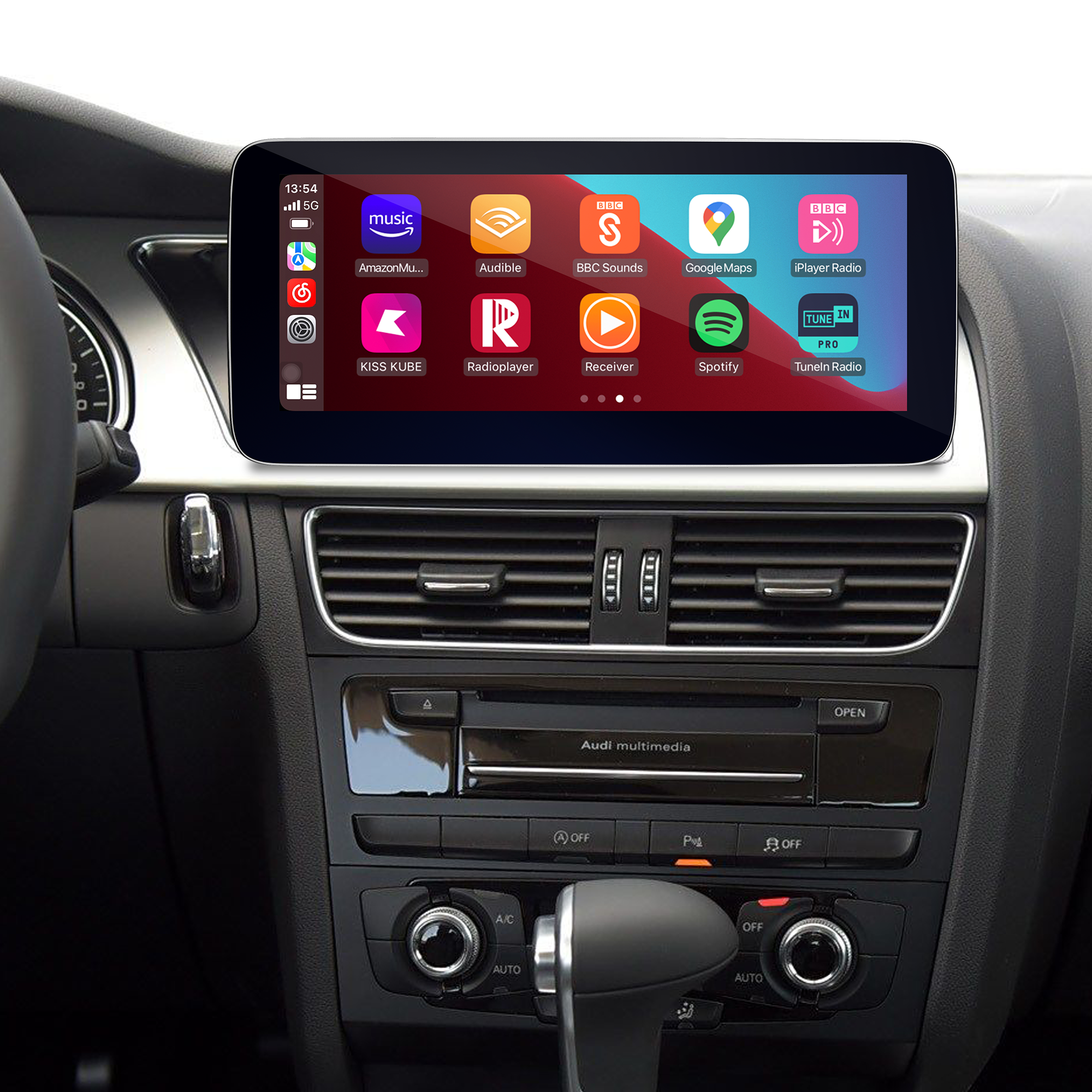 10.25 inch Android Screen Upgrade Install for Audi A4 B8 A5 8T Wireless Apple CarPlay Android Auto Screen Mirroring Samsung Android 13 Apps Netflix Spotify Prime Video Reddit Twitch Waze Games Navi