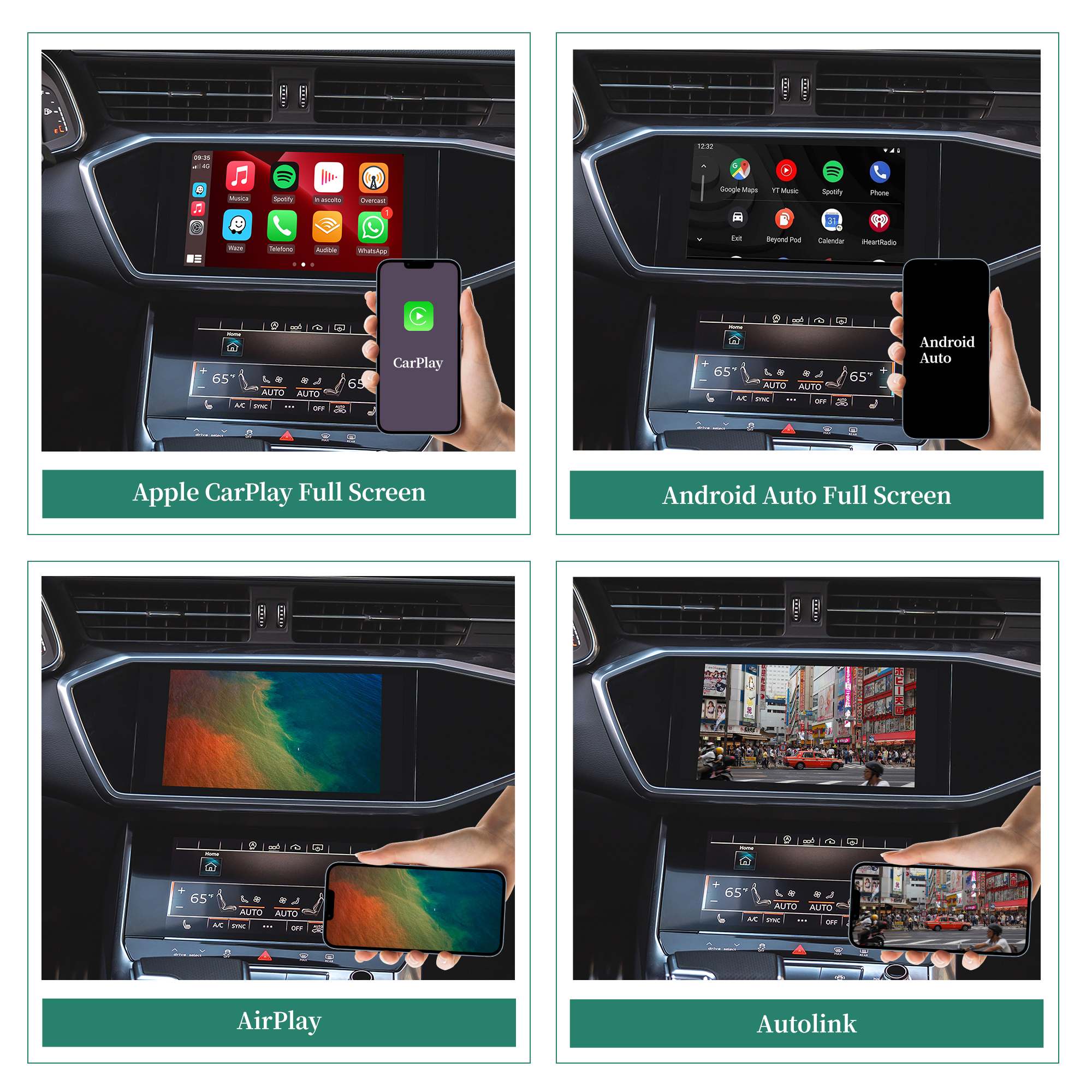 hualingan hla-309 apple carplay android auto adapter for audi a6 s6 rs6 a7 s7 rs7 screen mirror