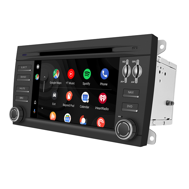 Porsche Cayenne Stereo Upgrade 6.2 Touch Screen Autoradio CarPlay Android Auto Mirror Netflix Spotify Android 13 Apps Navigation Games Music Apple Maps Backup Cameras DVD WiFi