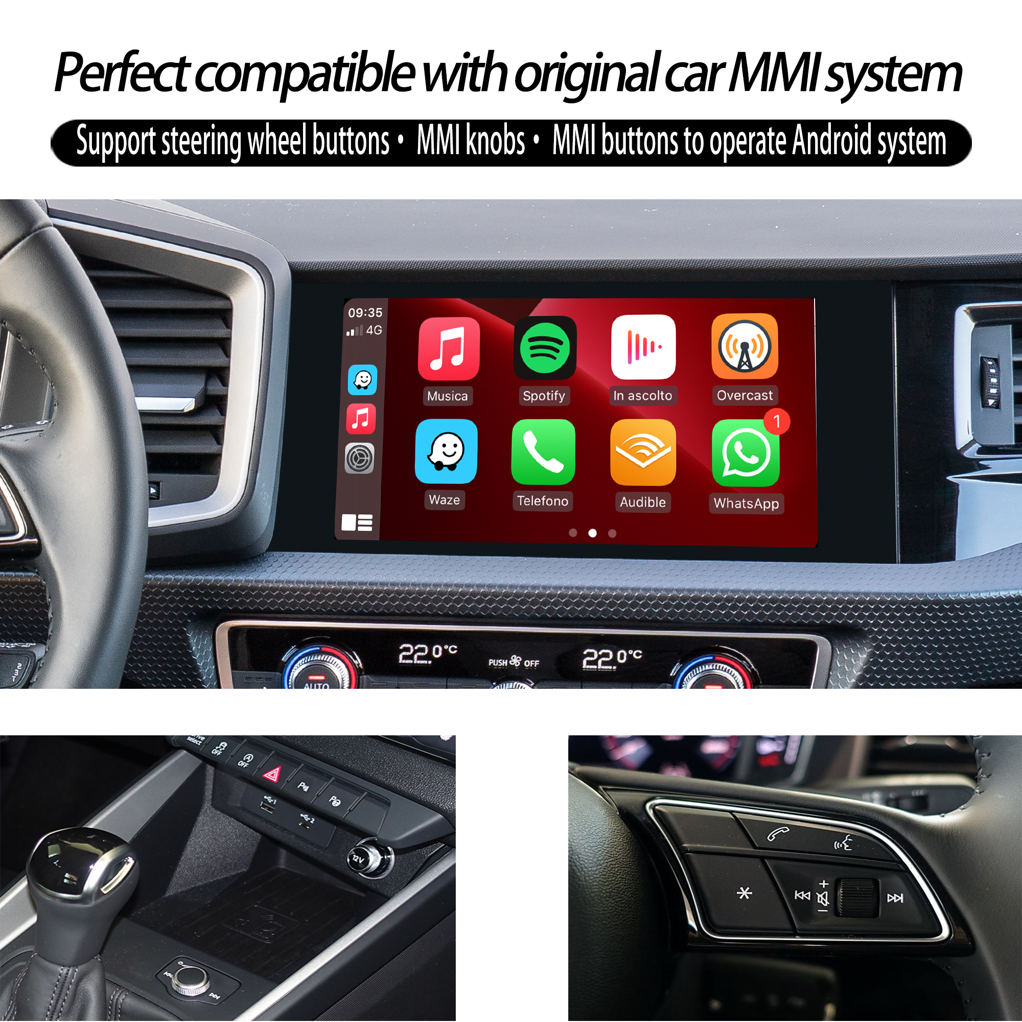 hla-310 apple carplay android auto Audi A1 S1 方向盘