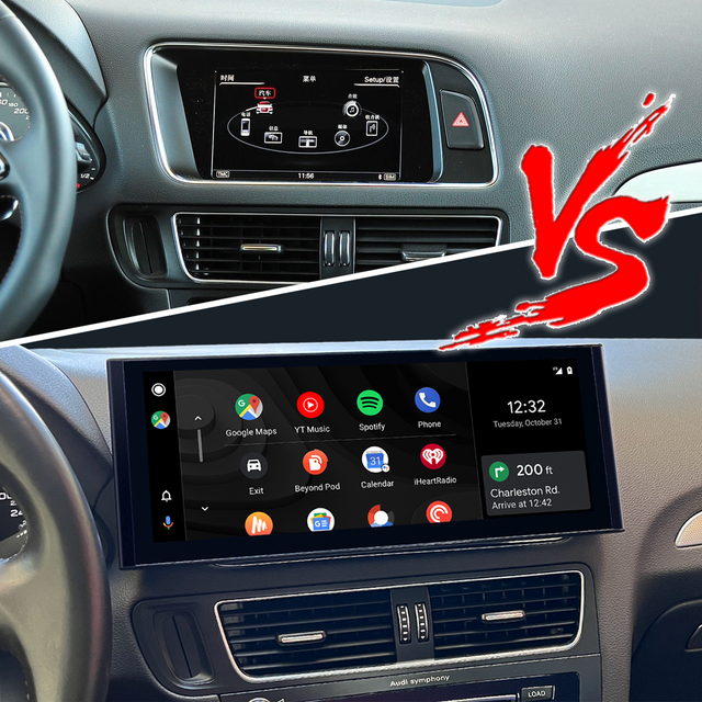 Android Multimedia Apple CarPlay Android Auto for Audi Q5 MMI 2G,Phone Mirror Full Screen to 12.3 Touch Screen Access Apps Navigation Netflix YouTube Spotify Twitter Reddit WhatsApp TikTok