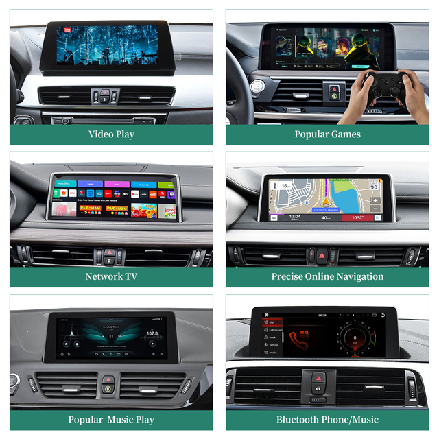 Hualingan CarPlay Adapter for BMW 1 NBT EVO ID6 F20 F21 Apple CarPlay And Android Auto Screen Mirroring on 8.8/10.25 IDrive Screen Access Android Apps Google Maps,Spotify,Netflix,Roblox,TikTok,Temu