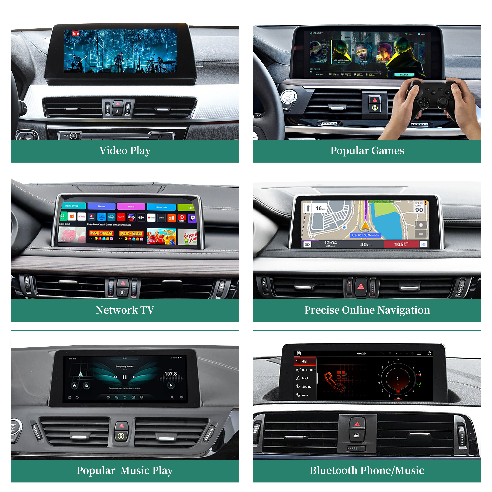 Hualingan CarPlay Adapter for BMW 1 NBT EVO ID6 F20 F21 Apple CarPlay And Android Auto Screen Mirroring on 8.8/10.25 IDrive Screen Access Android Apps Google Maps,Spotify,Netflix,Roblox,TikTok,Temu