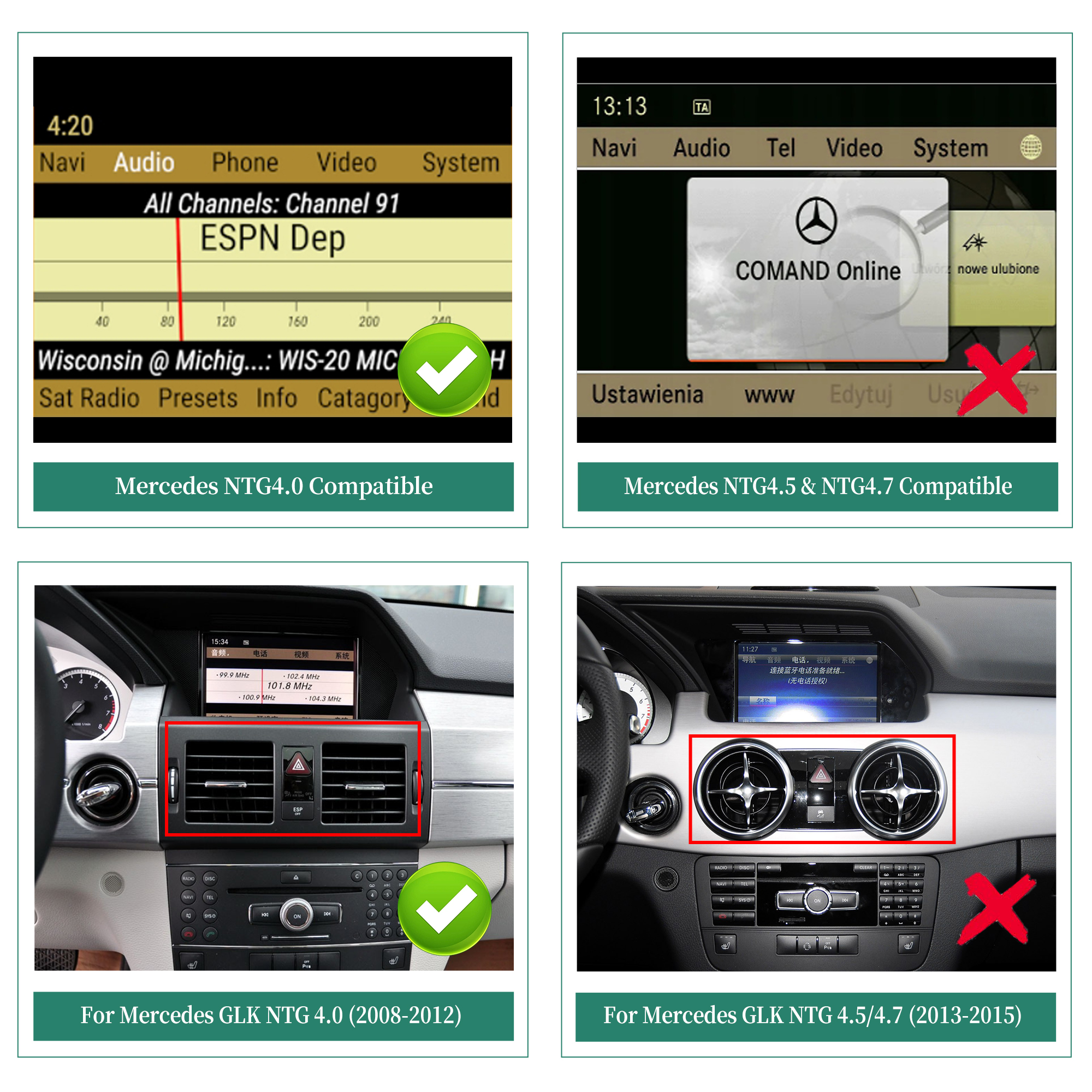 hualingan hla-8809 Mercedes GLK X204 Interior 