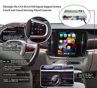 Mirror Link Car Screen For Volvo XC60 Android Auto Wireless Apple CarPlay Interface Wi-Fi LVDS Interface Is for Special Car, Compatible Car With Or Without OEM Wired CarPlay