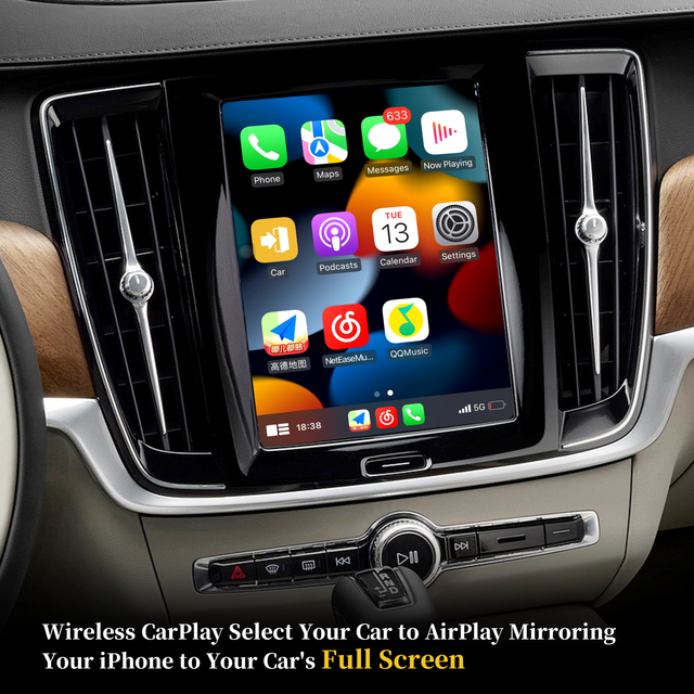 Wireless CarPlay Adapter For Volvo S90 Android Auto Mirror Link Car Screen LVDS Interface Is for Special Car, Compatible Car With Or Without OEM Wired CarPlay