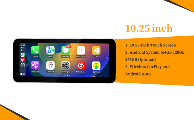 Mercedes C Class 10.25 Android Screen for 7/8 inch NTG 5.5 W205 C205 S205 Apple CarPay Android Auto Support Apps Mirroring Full Screen Netflix YouTube Spotify Navigation Google Maps Vehicle Cameras 