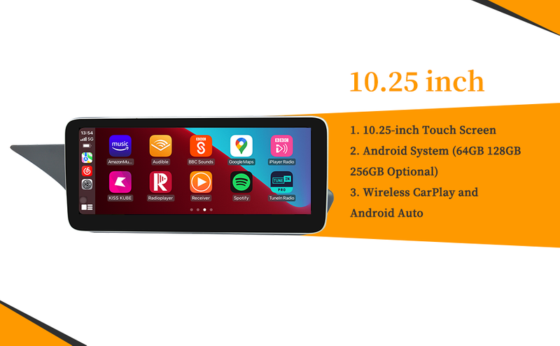 E-Class NTG4.0 Mercedes W212 Apple CarPlay Upgrade 10.25 Android Screen Wireless Android Auto Full (Split) Screen Mirroring App Netflix YouTube Spotify Wi-Fi USB Navigation Waze Vehicle Cameras 