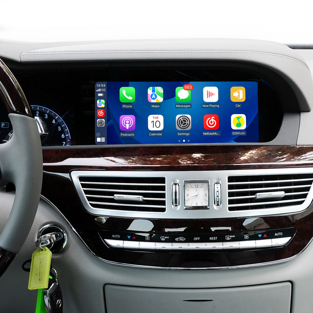 Android Auto Mercedes W221 C216 S/CL-Class NTG 3.5 Upgrade 10.25 Android Screen Wireless Apple CarPlay Full (Split) Screen Mirroring App Netflix YouTube Spotify Wi-Fi Navigation Waze Vehicle Cameras