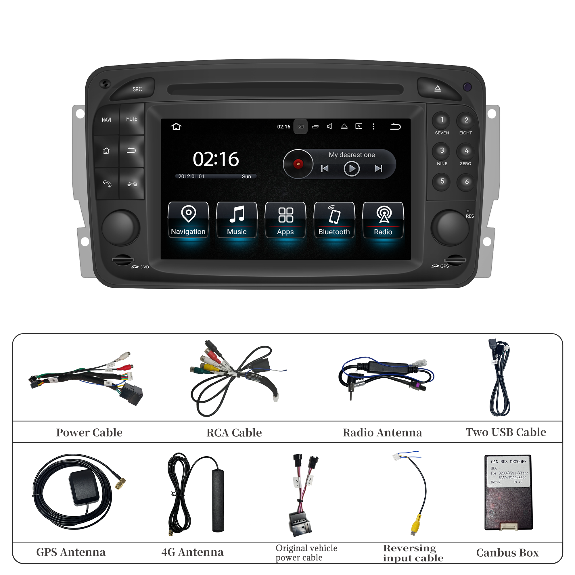 Hualingan hla-8802 Mercedes Radio Upgrade 6.2 Touch Screen accessories Hualingan hla-8802 Mercedes Radio Upgrade 6.2 Touch Screen accessories
