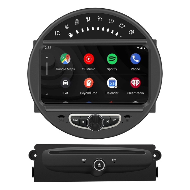 Mini Cooper R58 Apple CarPlay Upgrade 8-inch Android Touch Screen Wireless Android Auto Support Install Vehicle Cameras Download Android Apps Games Music Movies TV Receive Calls Via Bluetooth 