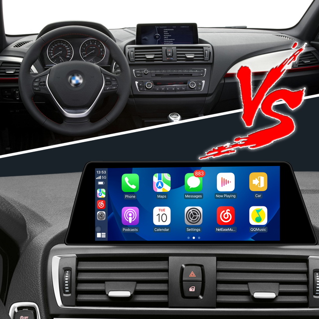 Hualingan BMW 1 Series F20 F21 BMW 2 Series F22 F23 NBT Android 10.25 Inch TouchScreen Wireless Apple CarPlay Upgrade Full Screen Mirroring Android Auto Car Multimedia GPS Navi Wifi