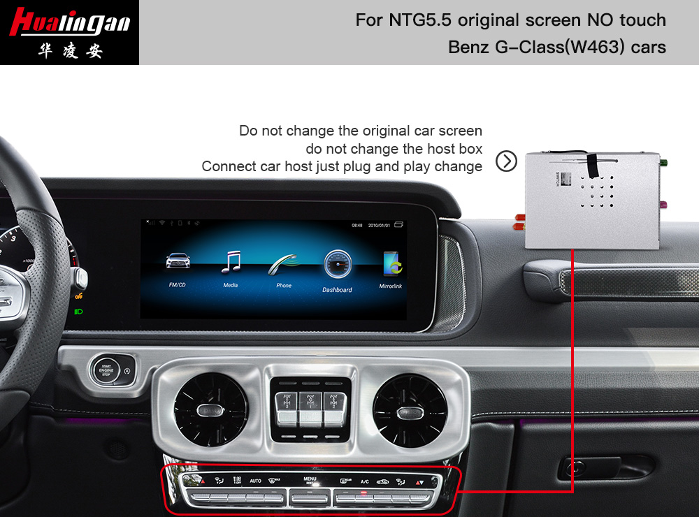 Wireless Apple CarPlay Mercedes G-Class W463 NTG5.5 Android Auto 12.3 Inch Without Touch Upgrade with 12.3 Inch Touch Screen Multimedia Android Adaptor 
