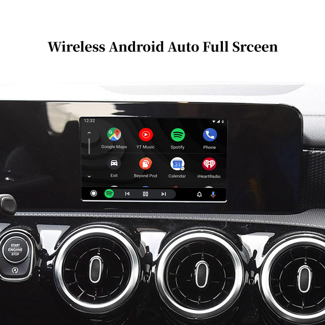 Multimedia Video Box LVDS, for Mercedes Benz A Calss (W177 V177 Z177) OEM 7 inch MBUX Screen,Wired to Wireless Apple CarPlay and Android Auto,Android 13 128G 256G,Compatible Car Without or With CarPla
