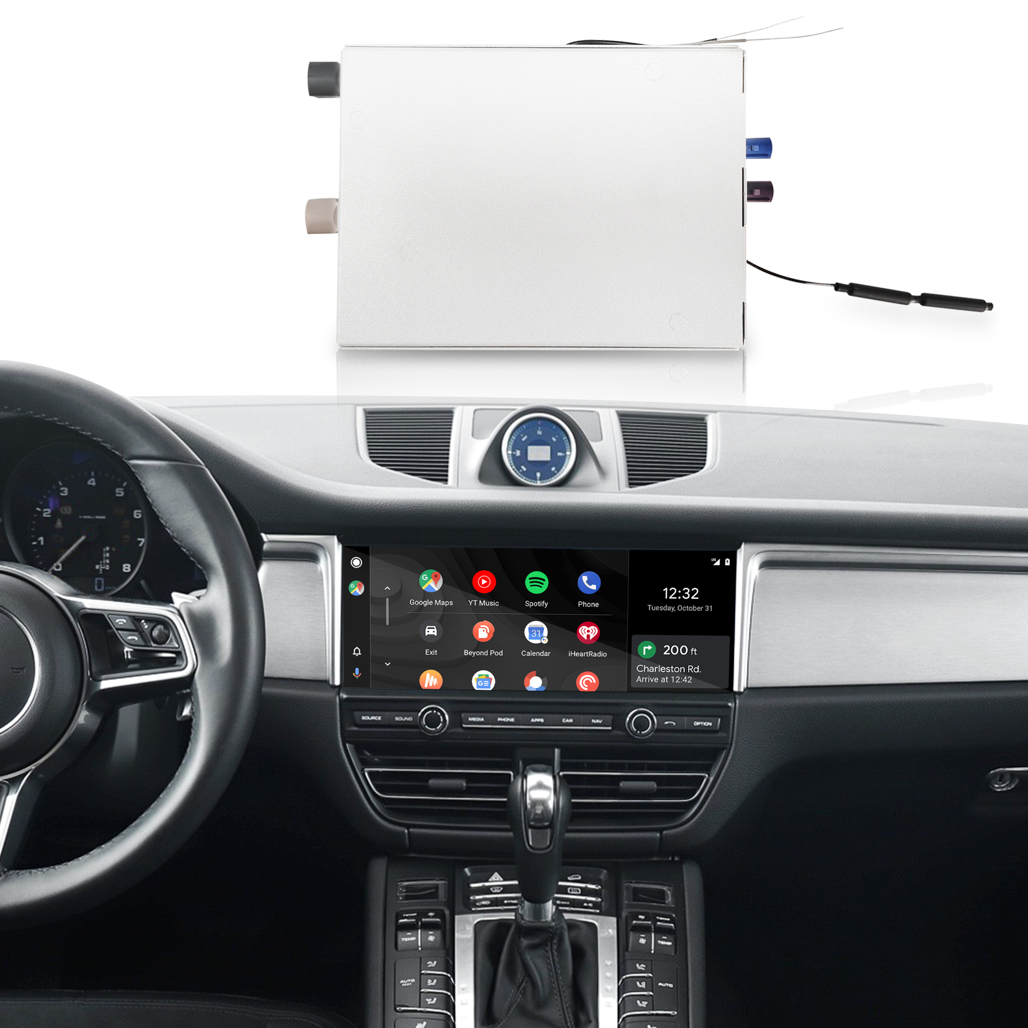 Wireless CarPlay & Android Auto for Porsche Cayenne,Macan,911,PCM 5.0 Upgrade Add YouTube, Netflix,Spotify,Google Maps Full Screen Mirroring on 10.9 Screen,Support Backup Camera install