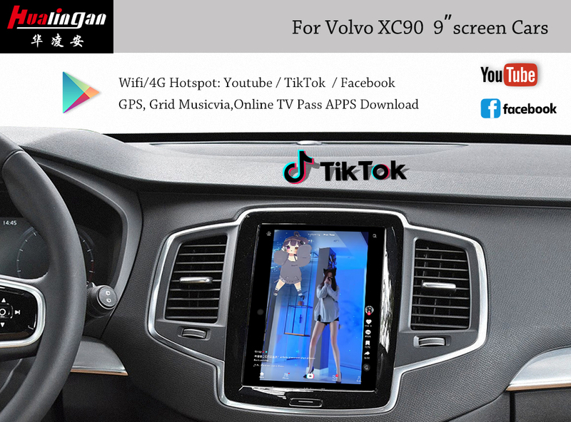 VOLVO XC90 Apple CarPlay Full Screen Auto Android Ai BOX Mirror Car Back Camera Android 13 Wireless Android Auto Adapter Wireless Apple Carplay Adapter 9 Inch Screen Upgrade 