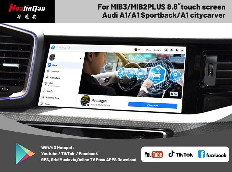 CarPlay AI BOX Audi A1 MIB2 Wireless Apple CarPlay Full Scree Android Auto Wireless Android 12