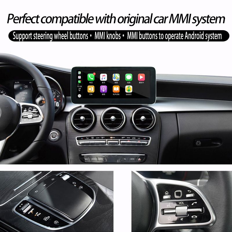 Hualingan Mercedes C-Class W205 S205 C205 NTG5.5 Android 12.3 Touch Screen Upgrade Wireless Apple CarPlay Full Screen Android Auto Mirror GPS Navi Wifi 4G Rear Camera