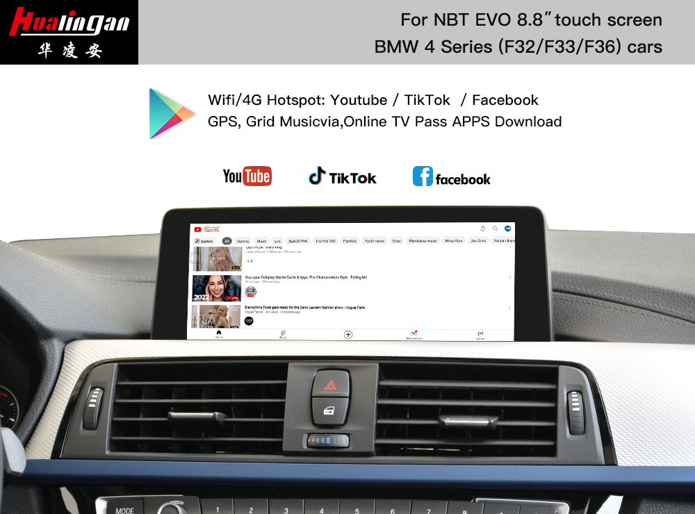 BMW 4 Series Android 12 Car Ai BOX wireless Apple CarPlay F32 F33 F36 Android Auto FullScreen Mirroring