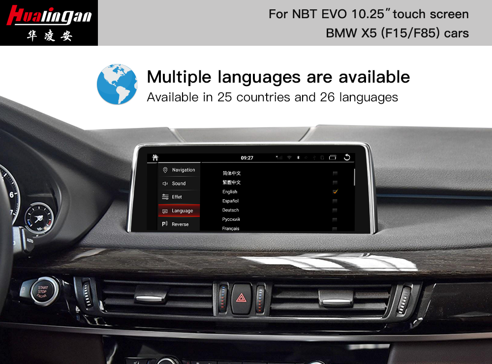 Hualingan BMW X5 F15 F85 iDrive 6.0 EVO Touch Screen Upgrade Wireless Apple CarPlay Fullscree Android System Android Auto Mirroring Video in Motion Wi-Fi Hotspot 