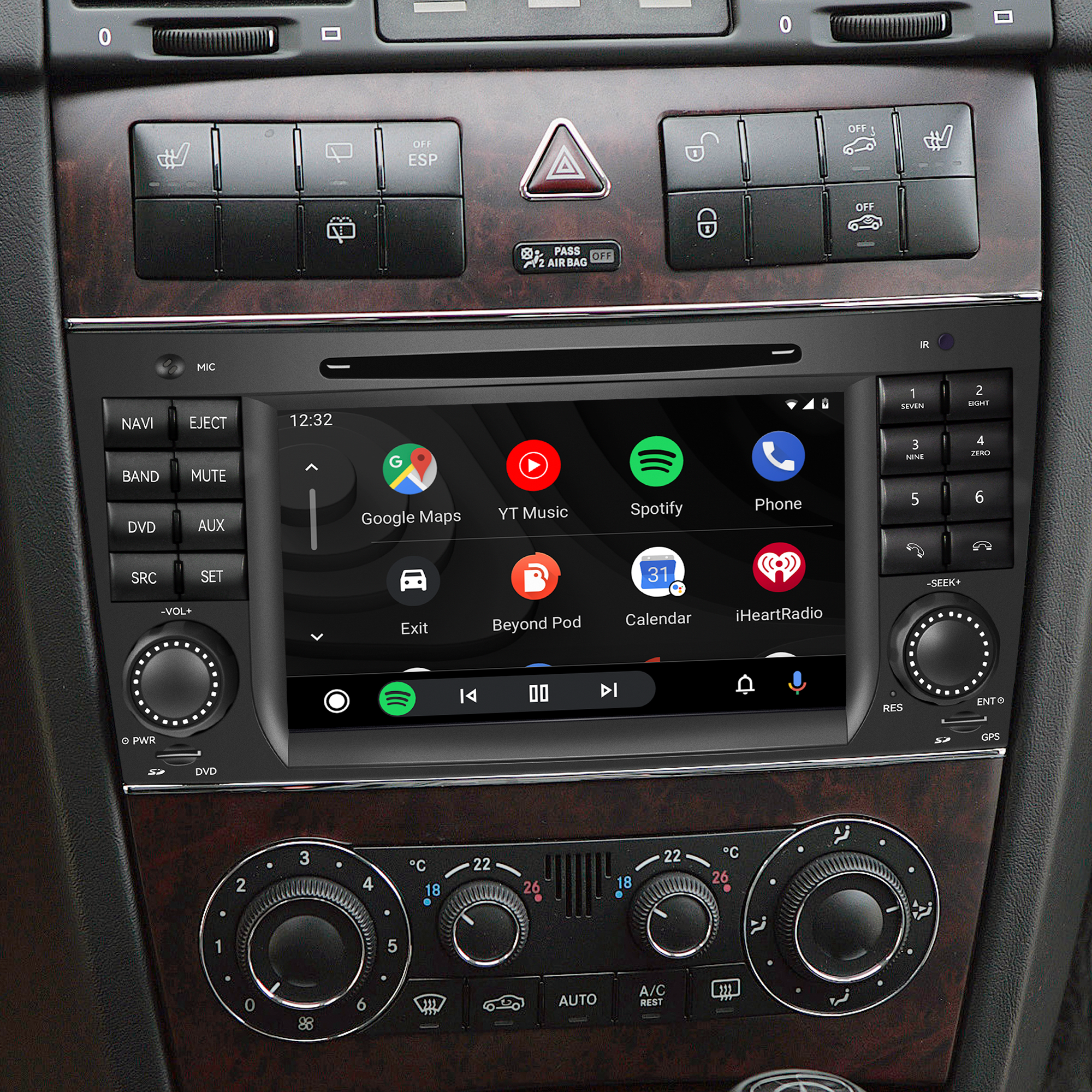 Mercedes W211 W219 C219 W463 W209 C20 Android Radio E-G-CLS-CLK Stereo Replacement 7in TouchScreen Apple CarPlay Andriod Auto DVD WiFi Autoradio 2000 2001 2002 2003 2004 2005 2006 2007 2008 2009 2010