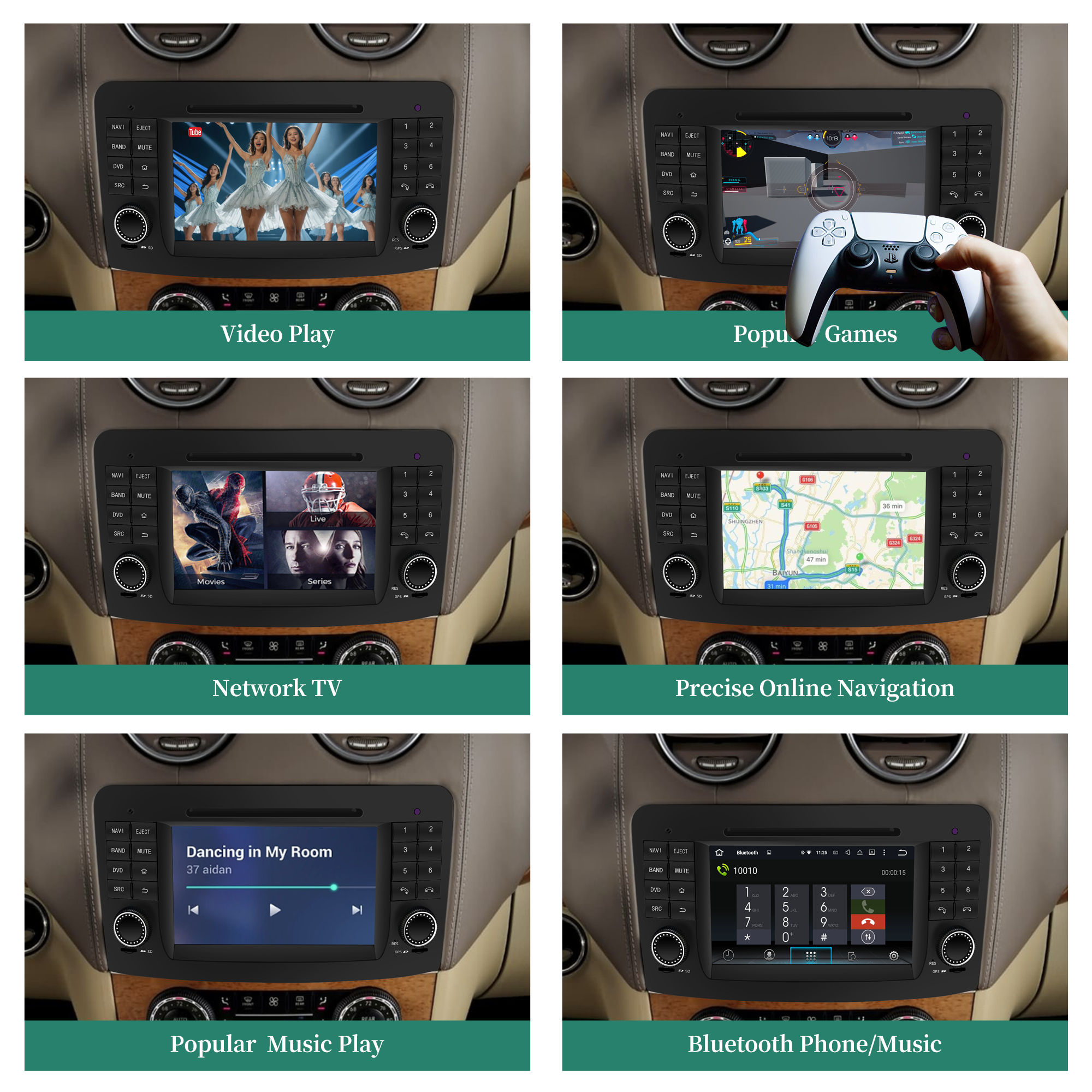 Hualinan Autoradio for Mercedes ML W164 GL 350 450 X164 Stereo Radio Head Unit Upgrade 7