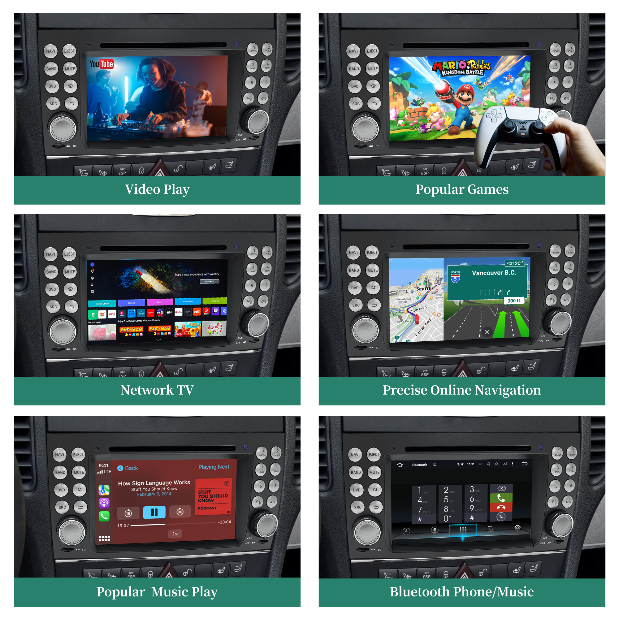 Hualingan Autoradio for Mercedes SLK R171 W171 Radio Upgrade Stereo Head Unit Upgrade 7