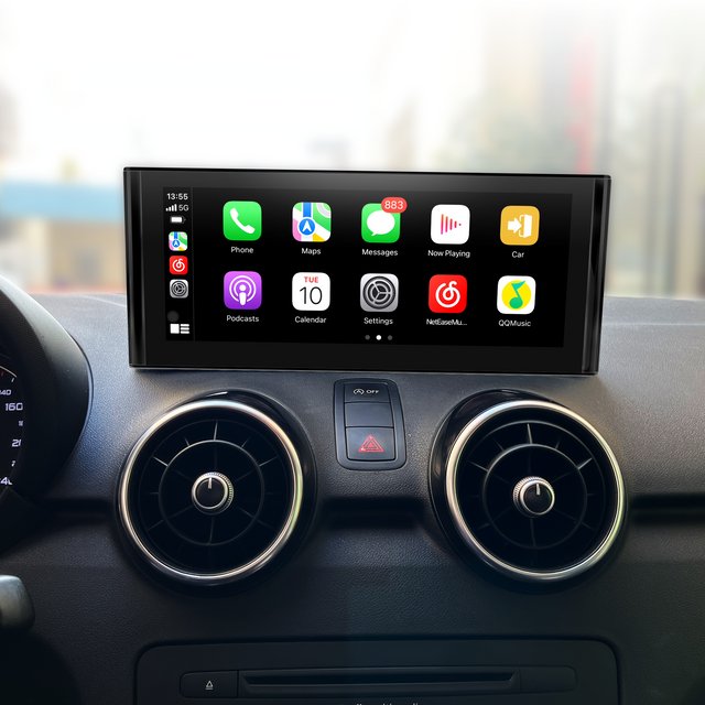 Hualingan 10.25 inch Android Screen Upgrade Audi A1 8X MMI 3G System Wireless Apple CarPlay Android Auto MirrorLink Apps Netflix Spotify Prime Video Reddit Twitch Waze Games Music Navigation