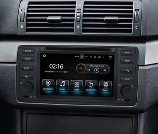 BMW E46 Car Radio Replacement BMW 3 Series M3 Upgrade 7 Inch Touch Screen Double Din Head Unit Wired Wireless CarPlay Android Auto MirrorLink Wifi Reverse Cameras RDS DVD GPS Navigation Bluetooth 