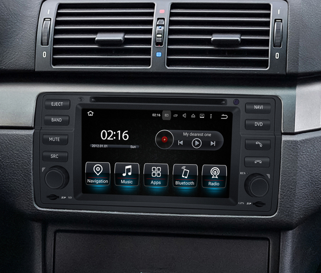 BMW E46 Car Radio Replacement BMW 3 Series M3 Upgrade 7 Inch Touch Screen Double Din Head Unit Wired Wireless CarPlay Android Auto MirrorLink Wifi Reverse Cameras RDS DVD GPS Navigation Bluetooth 