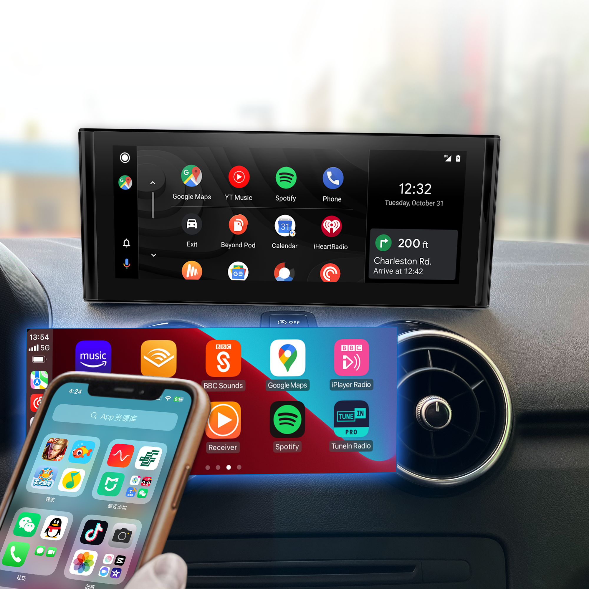hualingan hla-1061 audi a1 s1 radio android 13 android auto