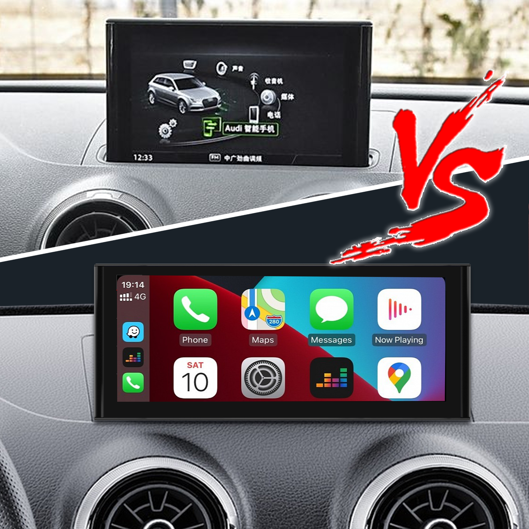 Audi A3 8V Apple CarPlay Upgrade 10.25-inch Touchscreen Android Auto Radio Stereo Navigation Andoid 13 Multimedia Functionalities Use Apps Netflix YouTube Amazon Prime Video Reddit Facebook Apple TV+ 