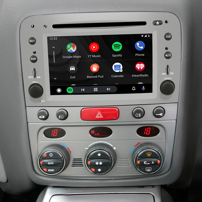 Alfa Romeo GT 147 Stereo Upgrade 7 inch Touch Screen Radio Apple CarPlay Android Auto Netflix Spotify Android 13 DVD Navigation WiFi Backup Cameras Games Prime Video ReeIShort